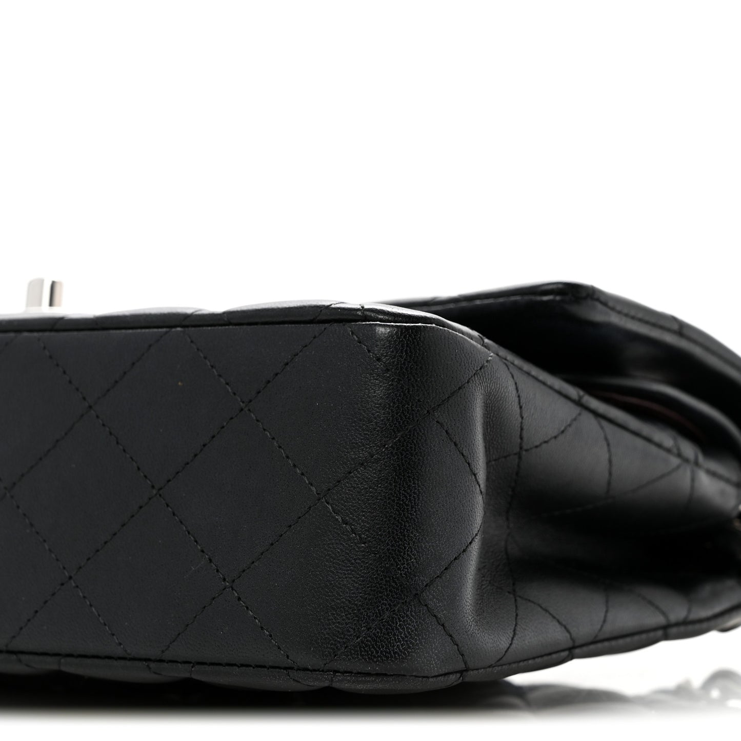 Lambskin Quilted Medium Double Flap Black
