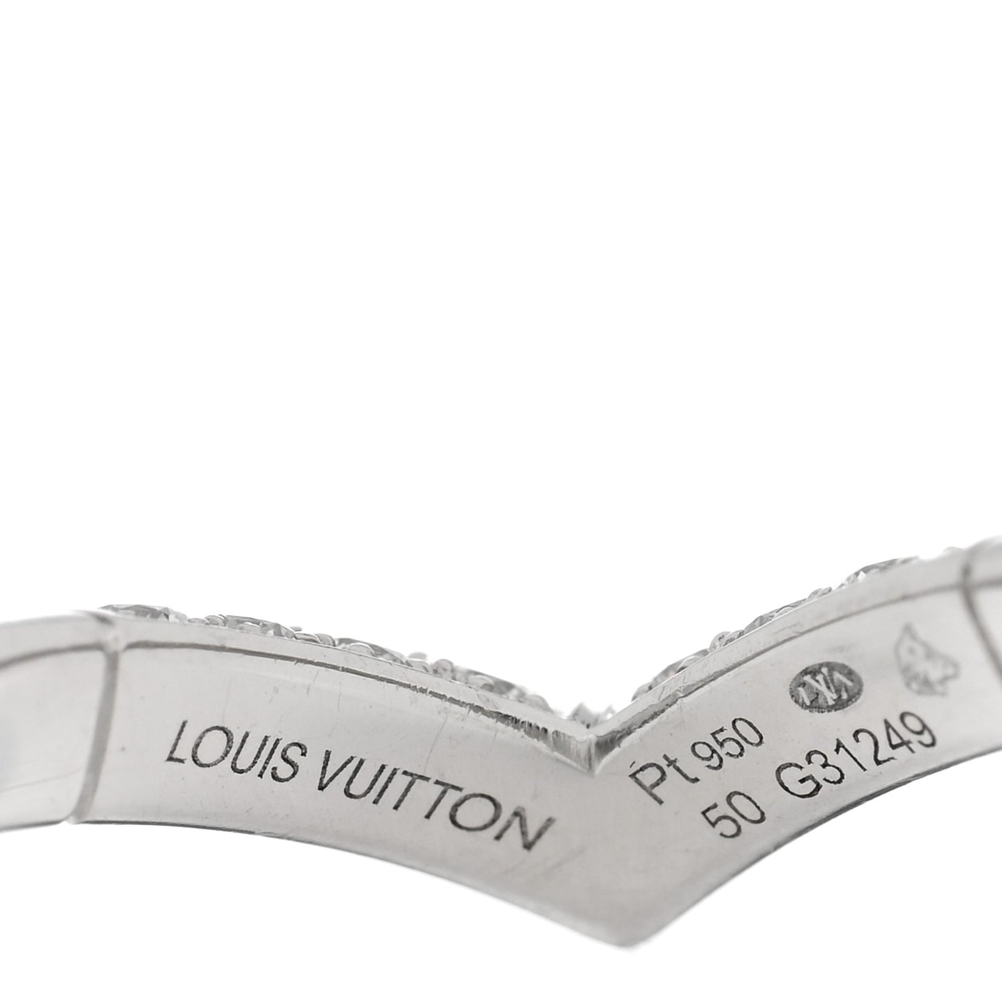 Platiunm Diamond V Pave Ring 50 5.5