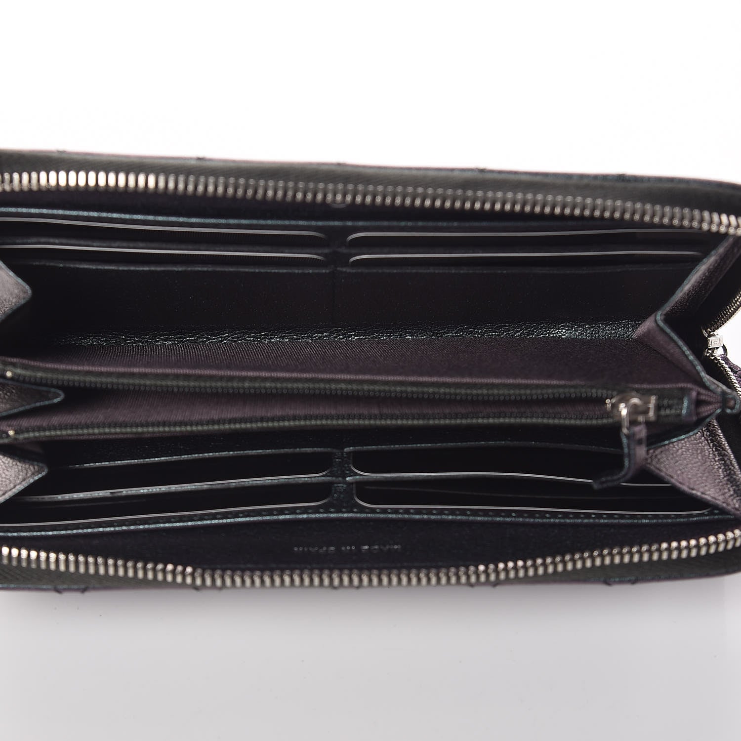 Chanel Iridescent Goatskin Quilted Large Zip Around Wallet Purple 7 of 11