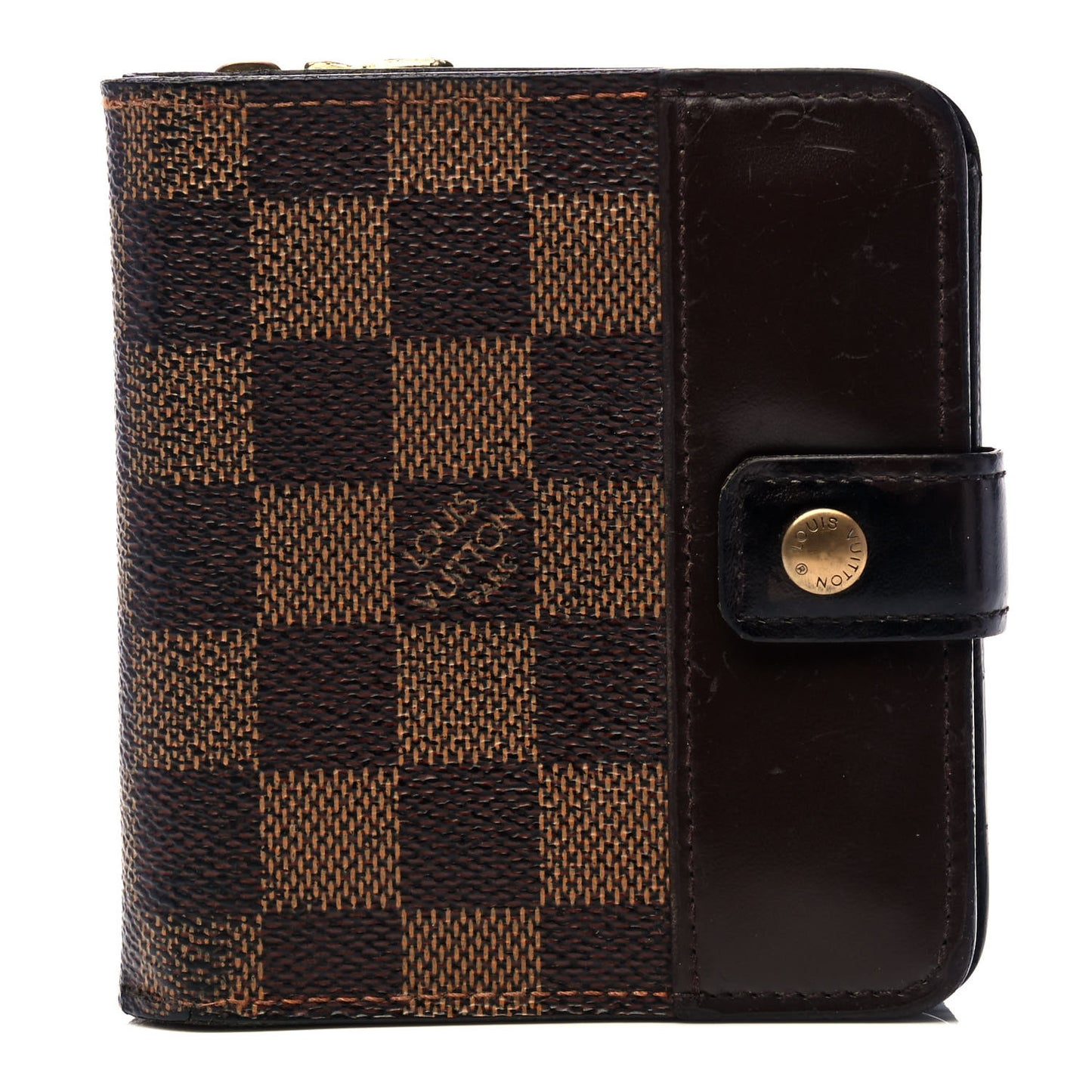 Damier Ebene Zippe Zipped Compact Wallet