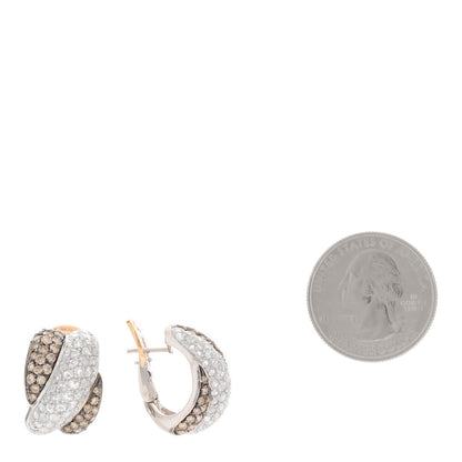 Damiani 18K White Rose Gold Brown Diamond Gomitolo Earrings 2 of 4