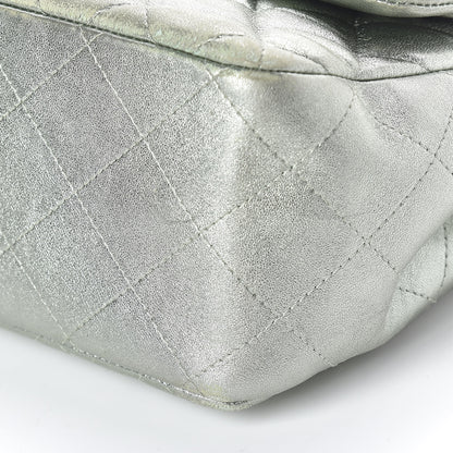Chanel Metallic Lambskin Quilted Jumbo Double Flap Green 10 of 10
