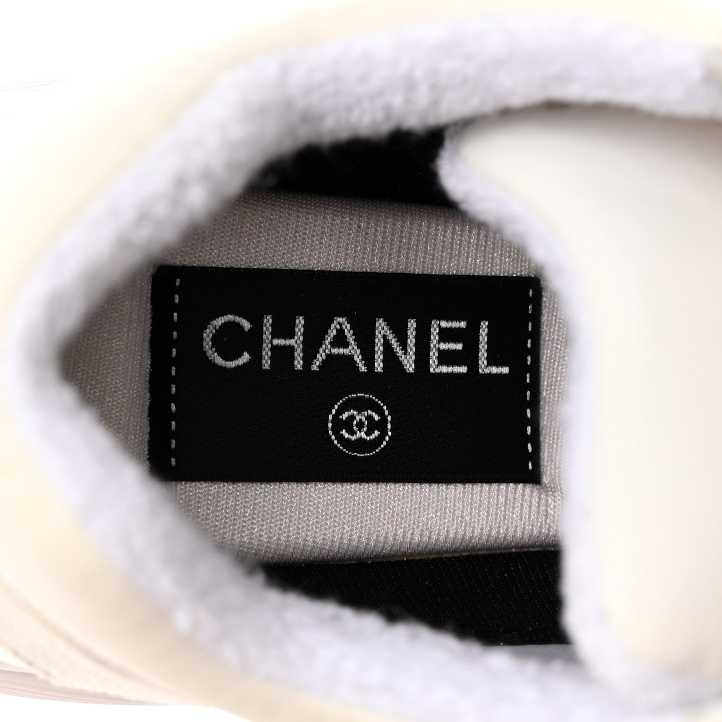 Suede Calfskin Fabric CC Sneakers 37 White
