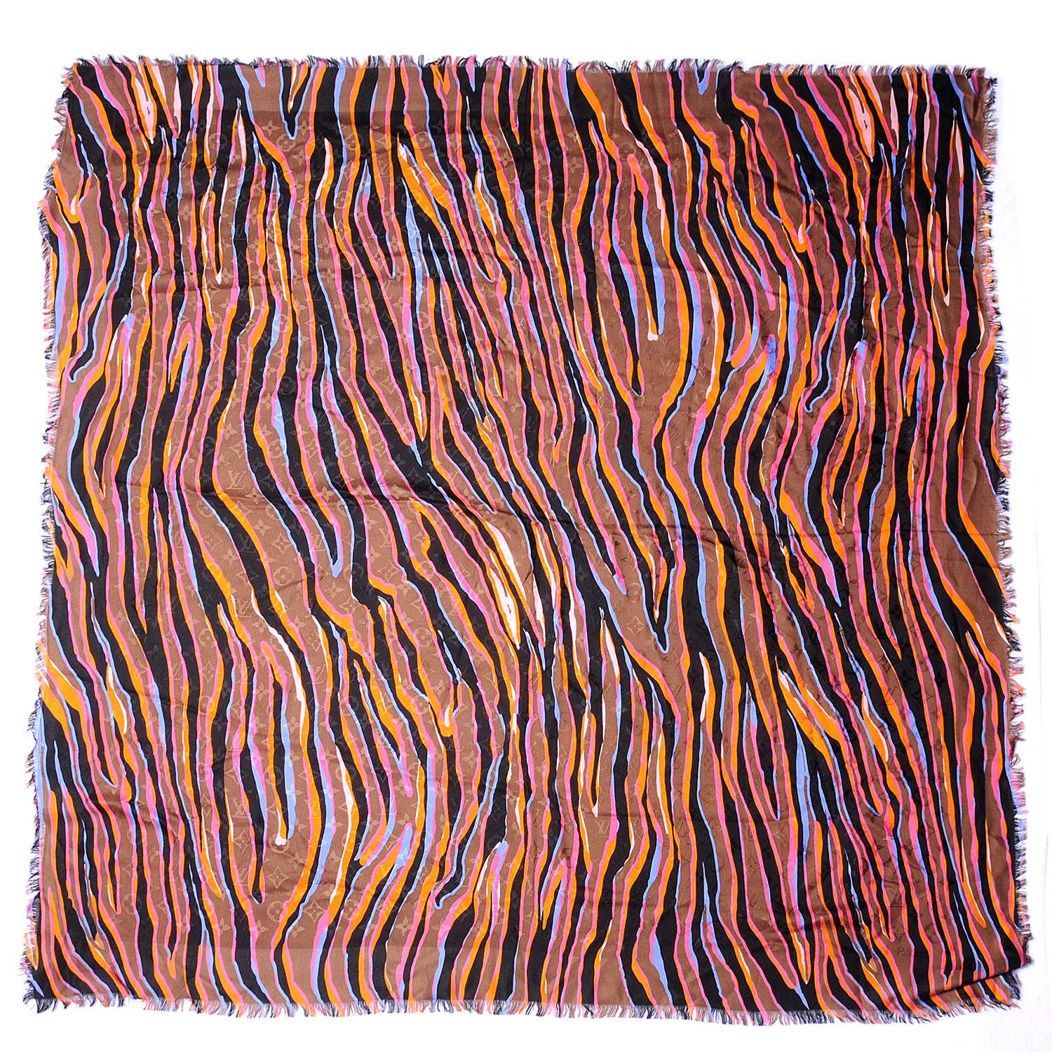 Louis Vuitton Silk Wool Zebra Shawl 2 of 9