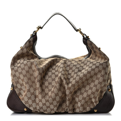 Gucci Monogram Large Jockey Hobo Dark Brown 1 of 6
