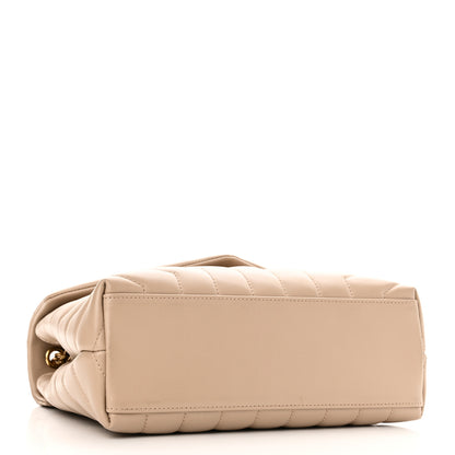 Saint Laurent Calfskin Y Quilted Monogram Small Loulou Chain Satchel Dark Beige 4 of 10