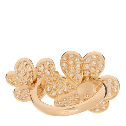 Van Cleef & Arpels 18K Rose Gold Diamond Frivole Between The Finger Pave Ring 52 6 4 of 6