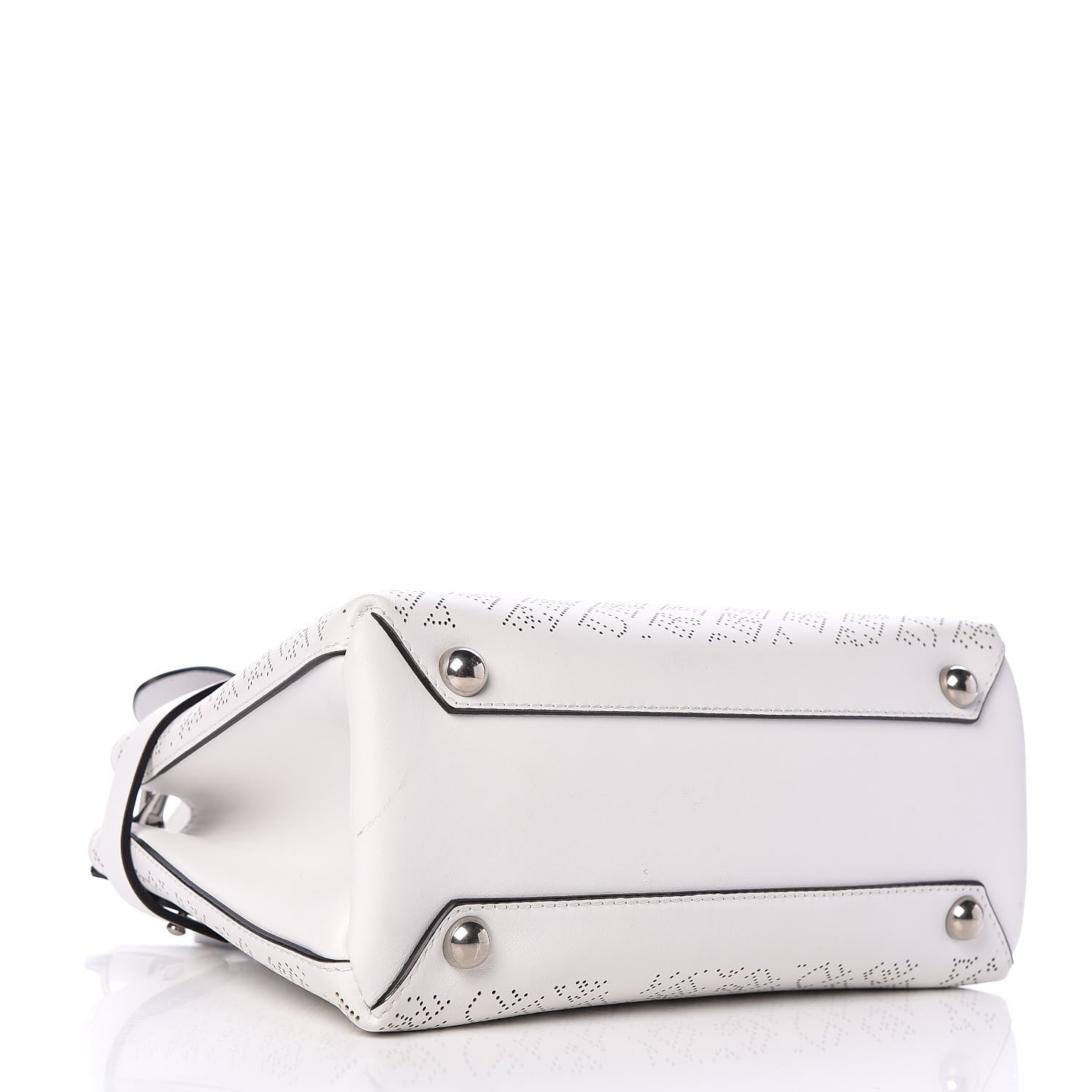Burberry Calfskin Perforated Small Banner Tote Chalk White 5 of 10