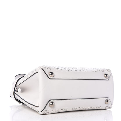 Burberry Calfskin Perforated Small Banner Tote Chalk White 5 of 10