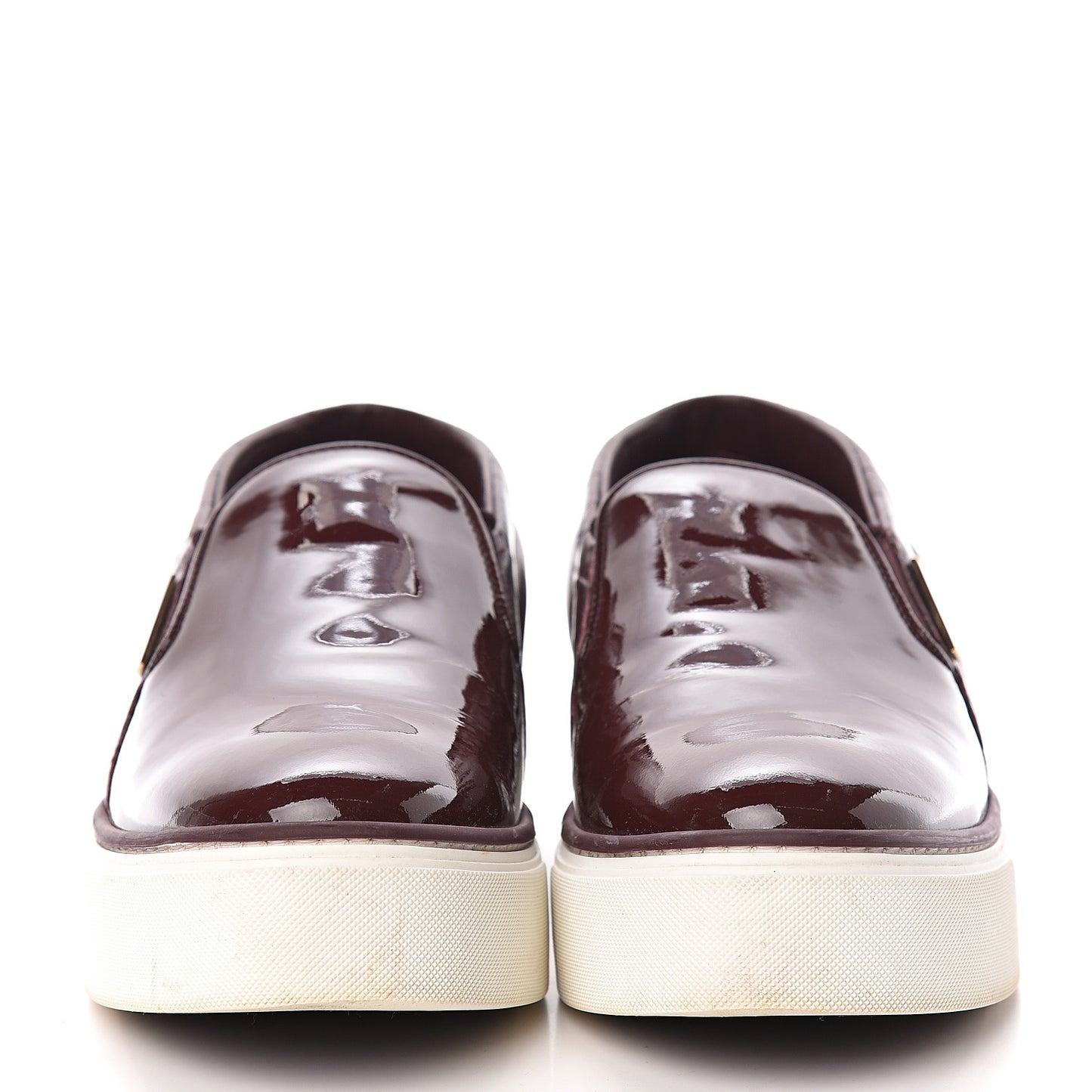 Alligator Patent Calfskin Catwalk Slip On Sneakers 36 Bordeaux