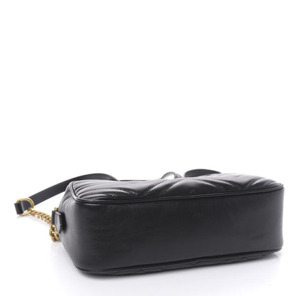 Gucci Calfskin Matelasse Small GG Marmont Chain Shoulder Bag Black 4 of 12