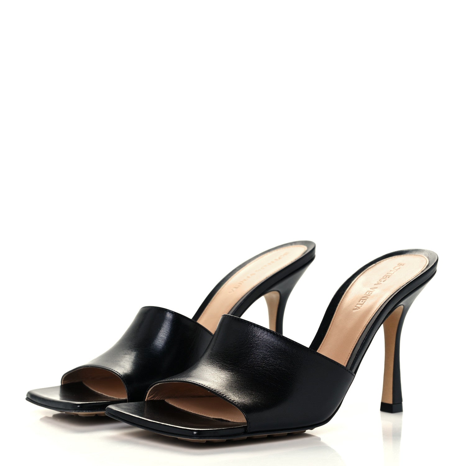Bottega Veneta Lambskin Stretch Mule Sandals 39.5 Black 3 of 9