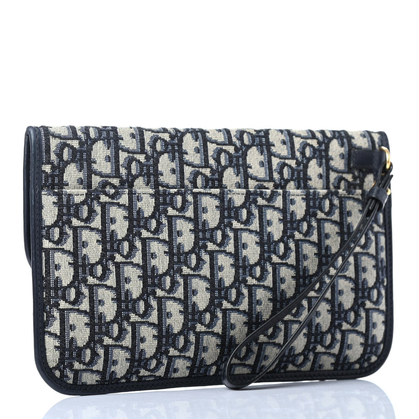 Oblique Flap Pouch Clutch Blue