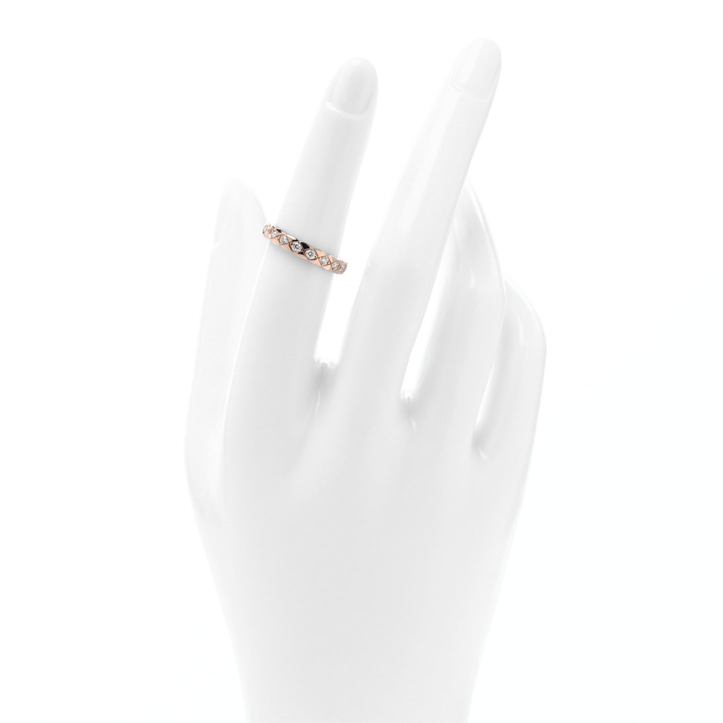 18K Beige Gold Diamond Mini Coco Crush Ring 51 5.75