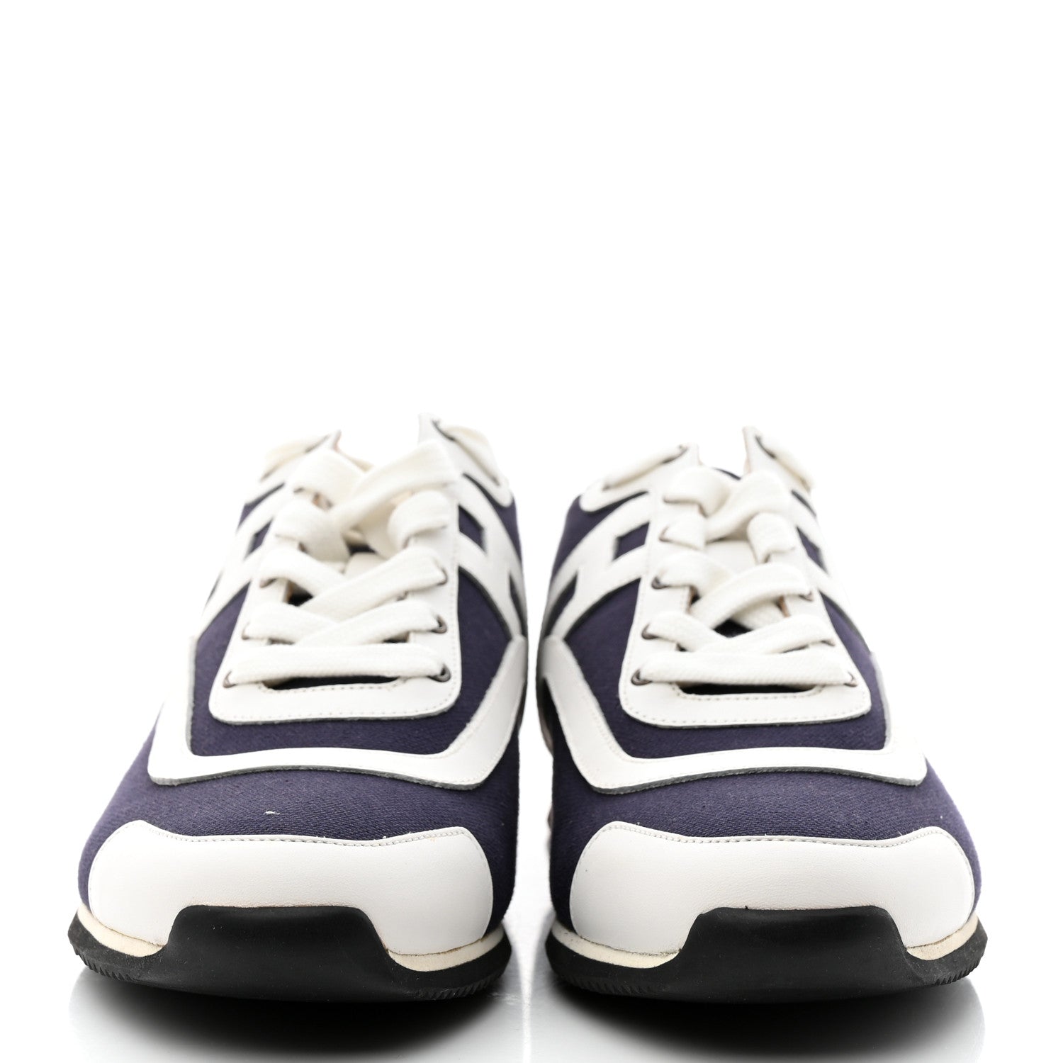 Hermes Cotton Calfskin Kool Sneakers 40 Indigo White 2 of 9