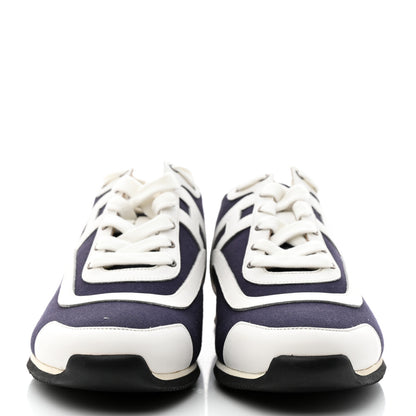Hermes Cotton Calfskin Kool Sneakers 40 Indigo White 2 of 9