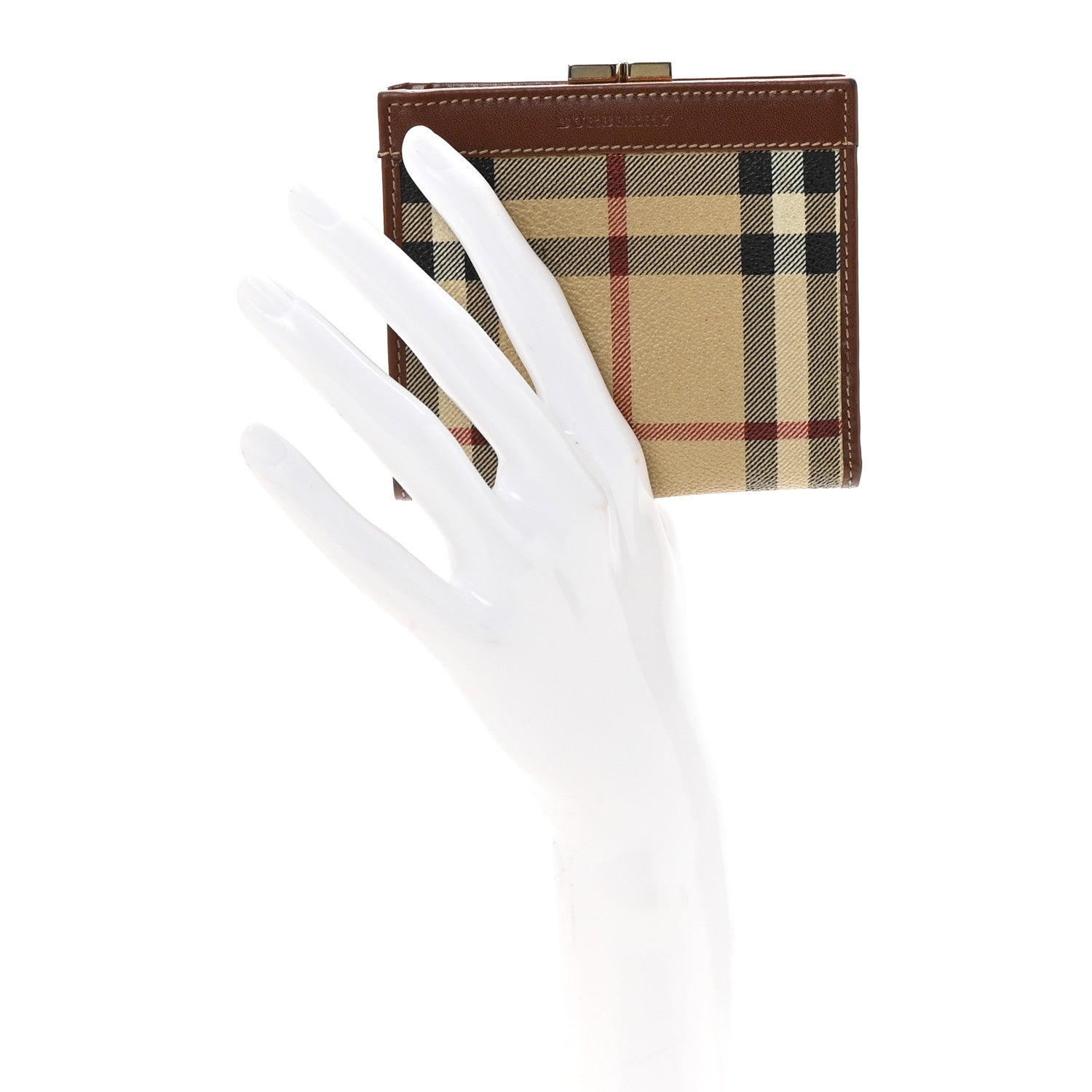 Burberry Haymarket Check French Wallet Brown 3 of 12