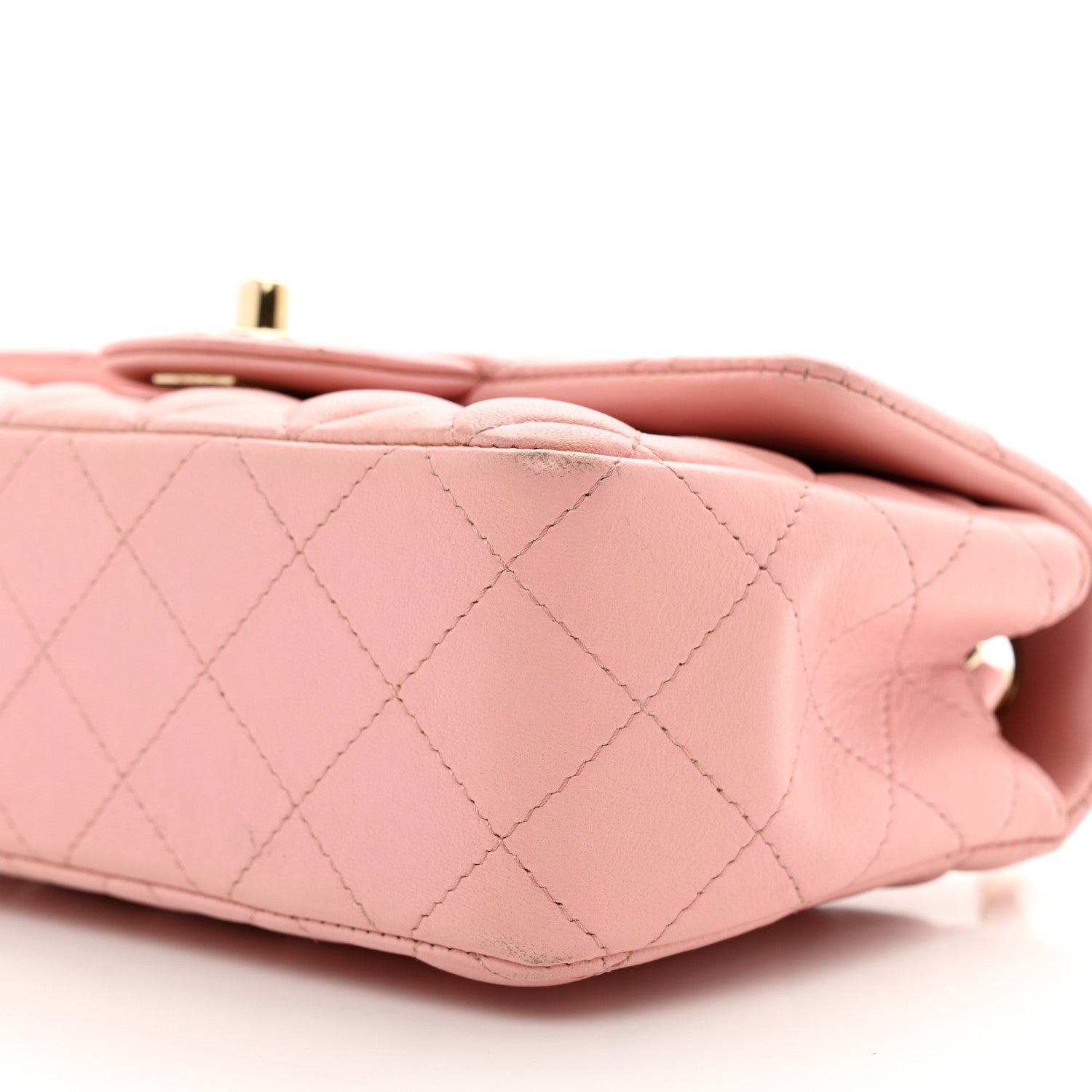 Chanel Lambskin Quilted Mini Rectangular Flap Pink 10 of 16