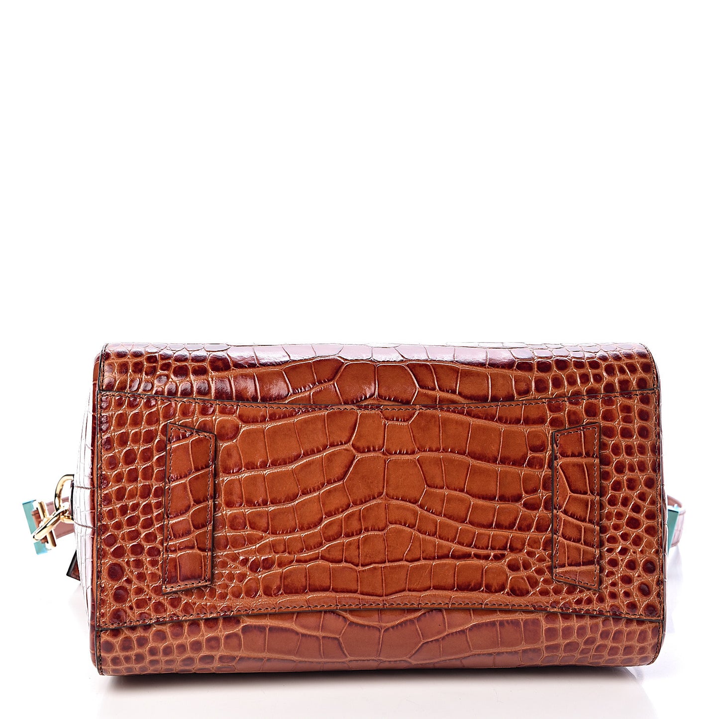 Calfskin Crocodile Embossed Small Antigona Cognac