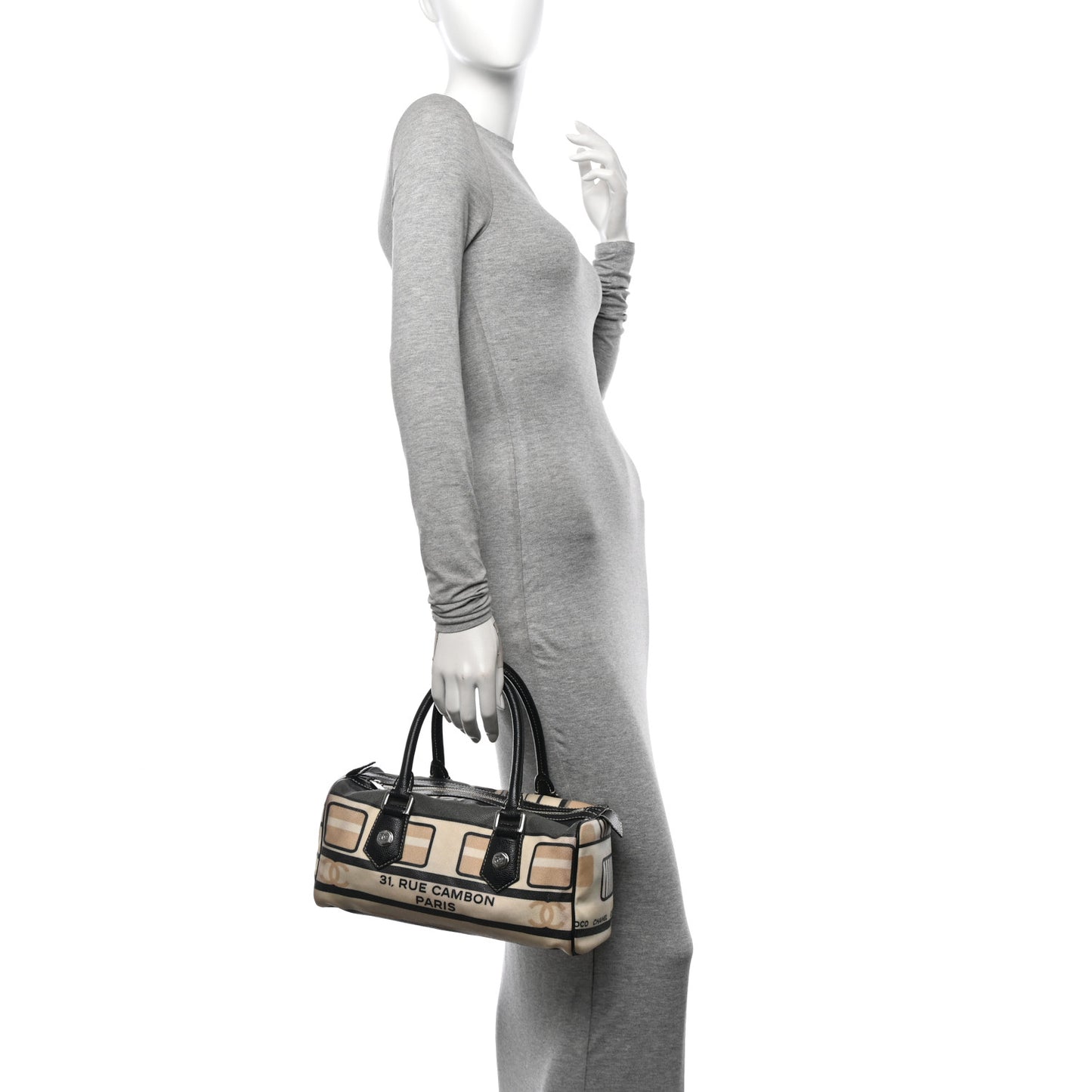 Coated Canvas Le Train Boston Bag Black