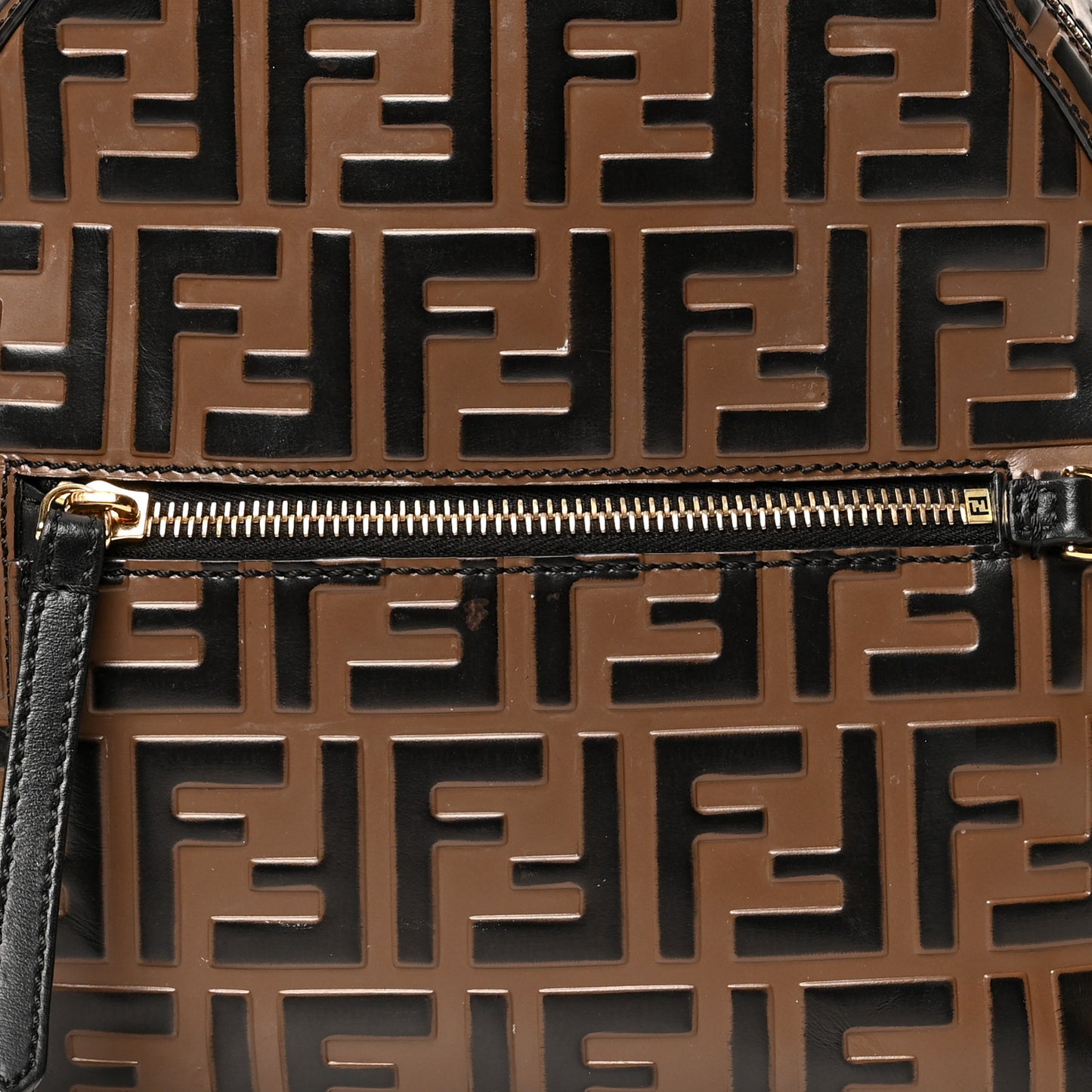 Vitello Bi-Color FF 1974 Embossed Mini Backpack Maya Black