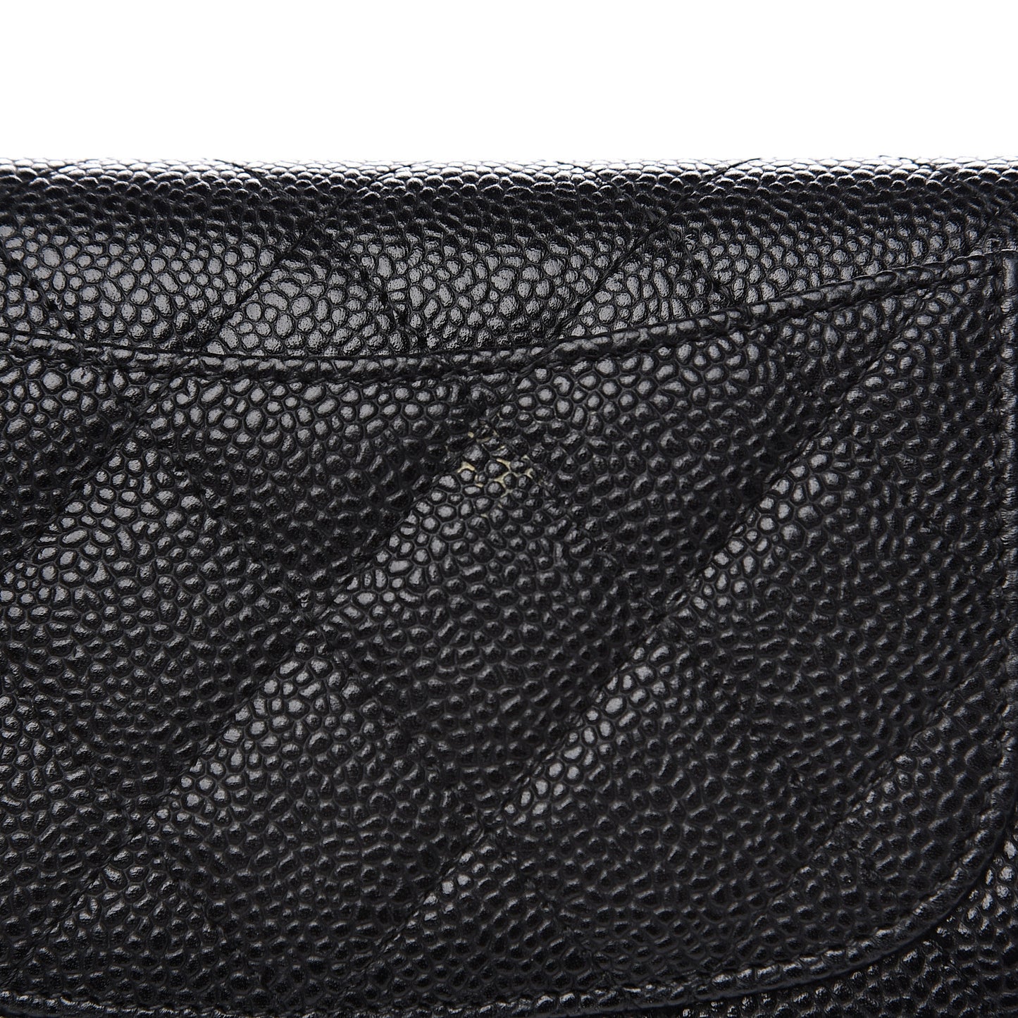 Caviar Quilted Large Flap Wallet Black