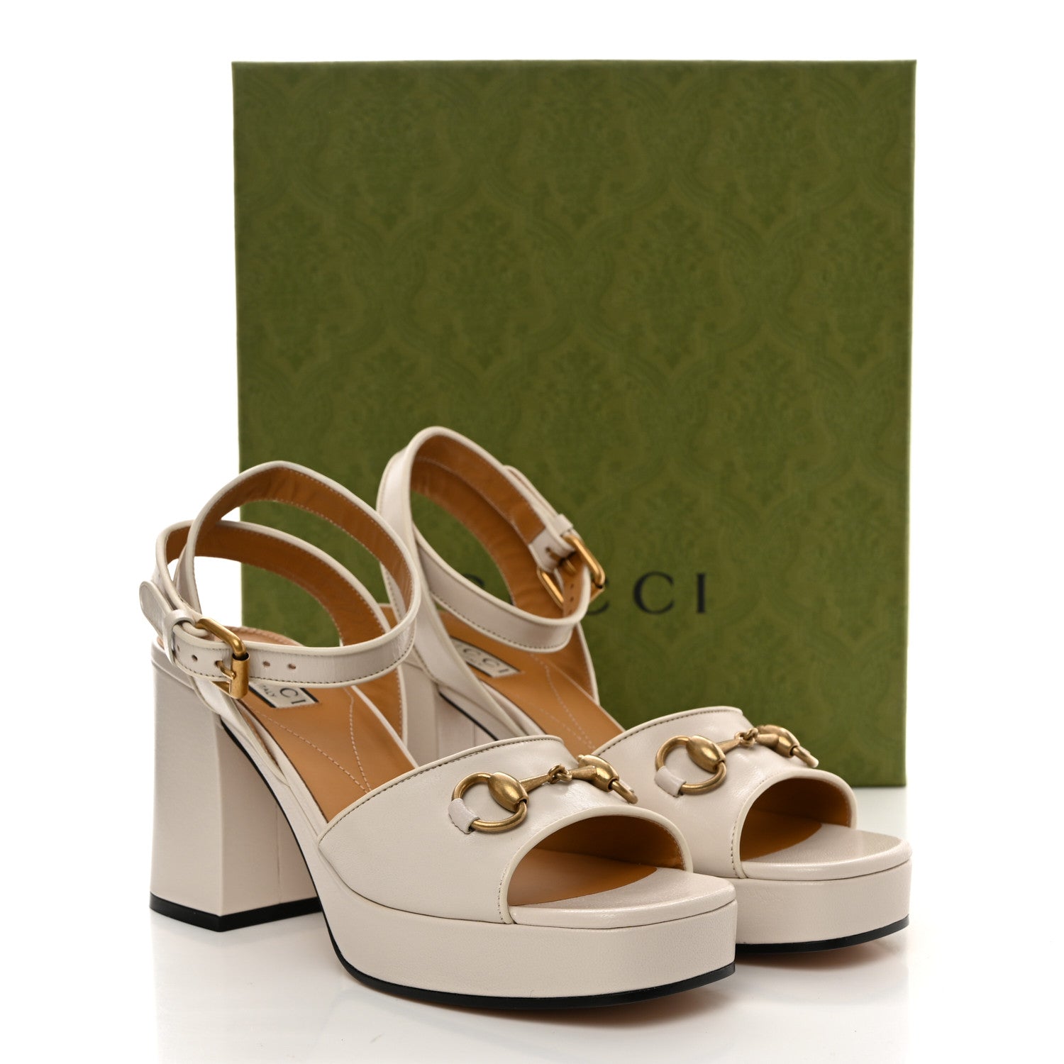 Gucci Quentin Granada Kid Horsebit 25/60mm Platform Sandals 38 Mystic White 9 of 9