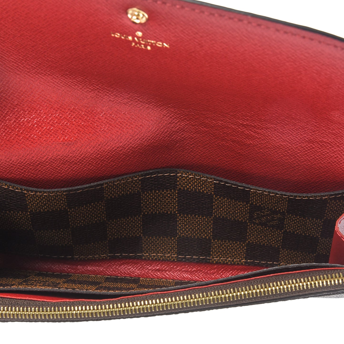 Damier Ebene Emilie Wallet Red