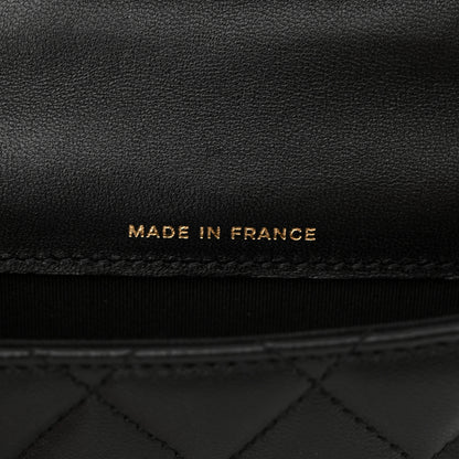 Chanel Lambskin Quilted Top Handle Flap Coin Purse With Chain Black 7 of 12