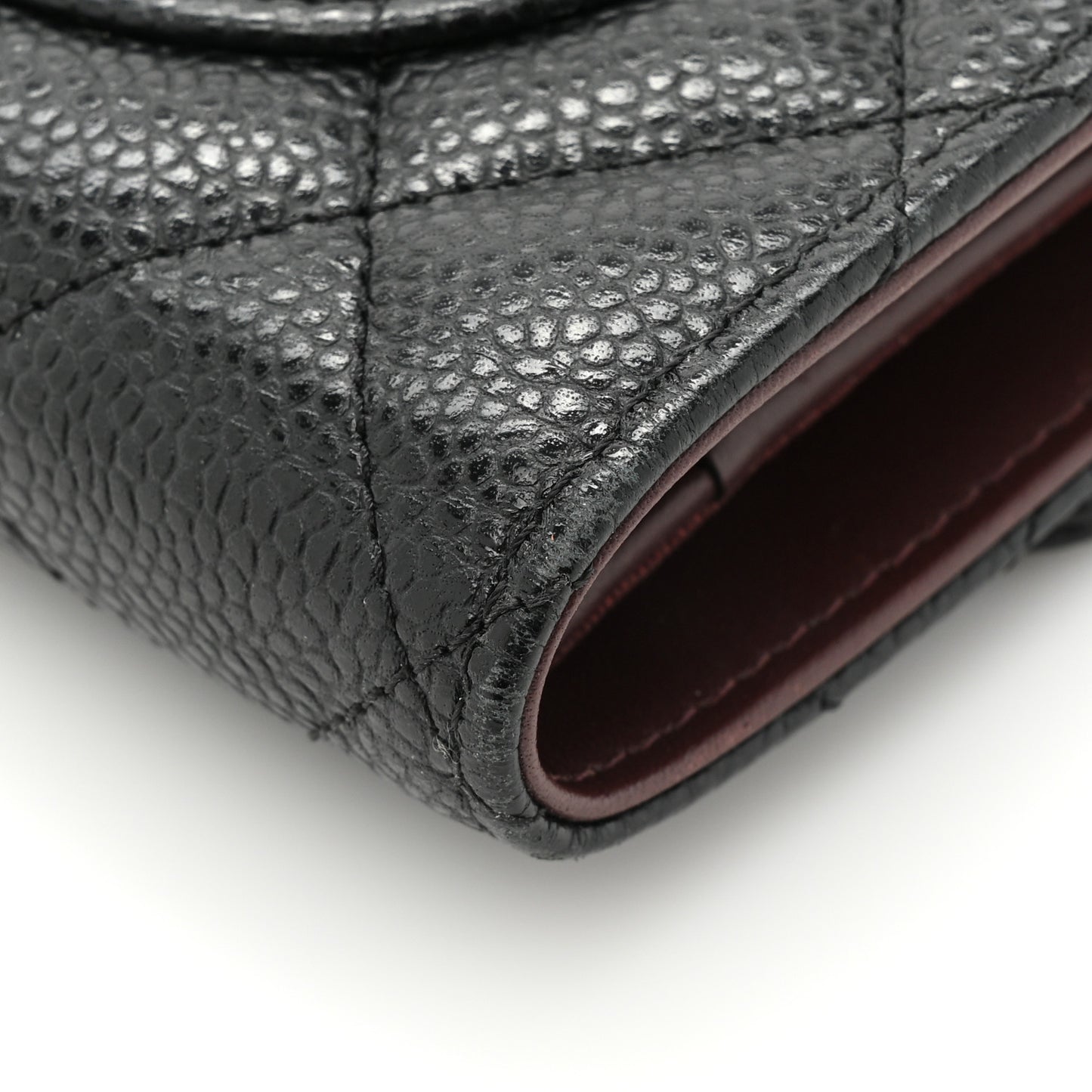 Caviar Quilted Large Flap Wallet Black
