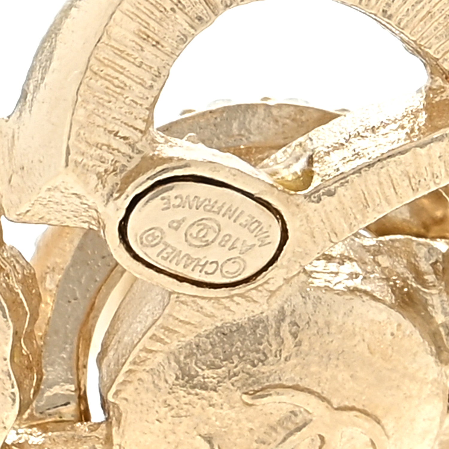 Chanel Crystal Pearl Camellia Earrings Gold 4 of 4