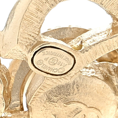 Chanel Crystal Pearl Camellia Earrings Gold 4 of 4