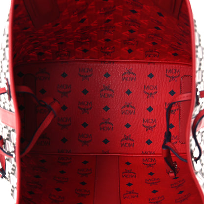 MCM Visetos Medium Liz Reversible Shopper Tote Ruby Red 11 of 19