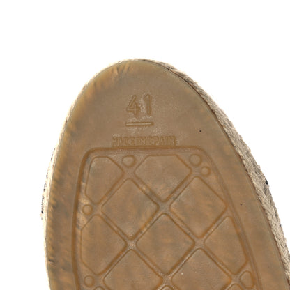 Chanel Canvas Striped Patent CC Espadrilles 41 Navy Black 7 of 12