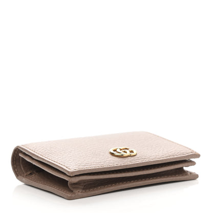 Gucci Pebbled Calfskin GG Marmont Card Case Porcelain Rose 4 of 7