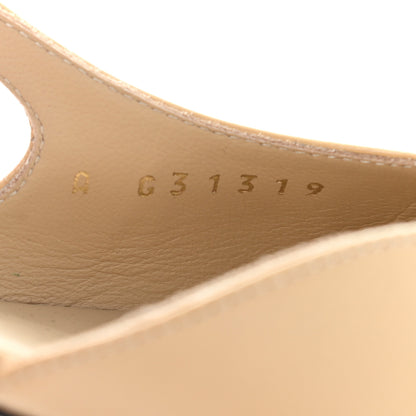 Chanel Lambskin Grosgrain Cap Toe CC Slingback Sandals 36 Beige Black 10 of 13