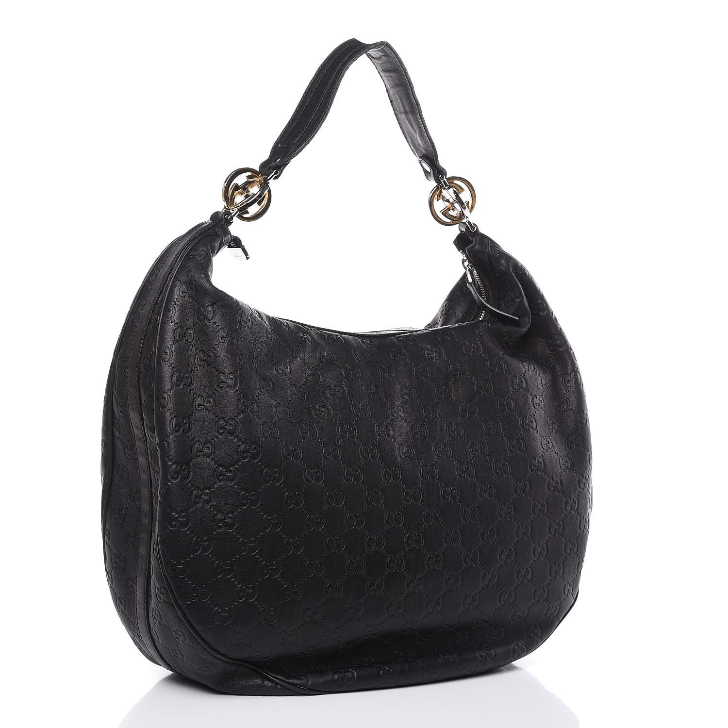 Gucci Guccissima Large GG Twins Hobo Black 3 of 13
