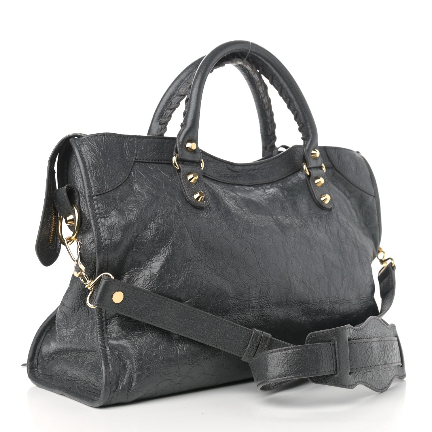 Balenciaga Agneau Classic Gold Hardware City Gris Fossile Anthracite 3 of 10