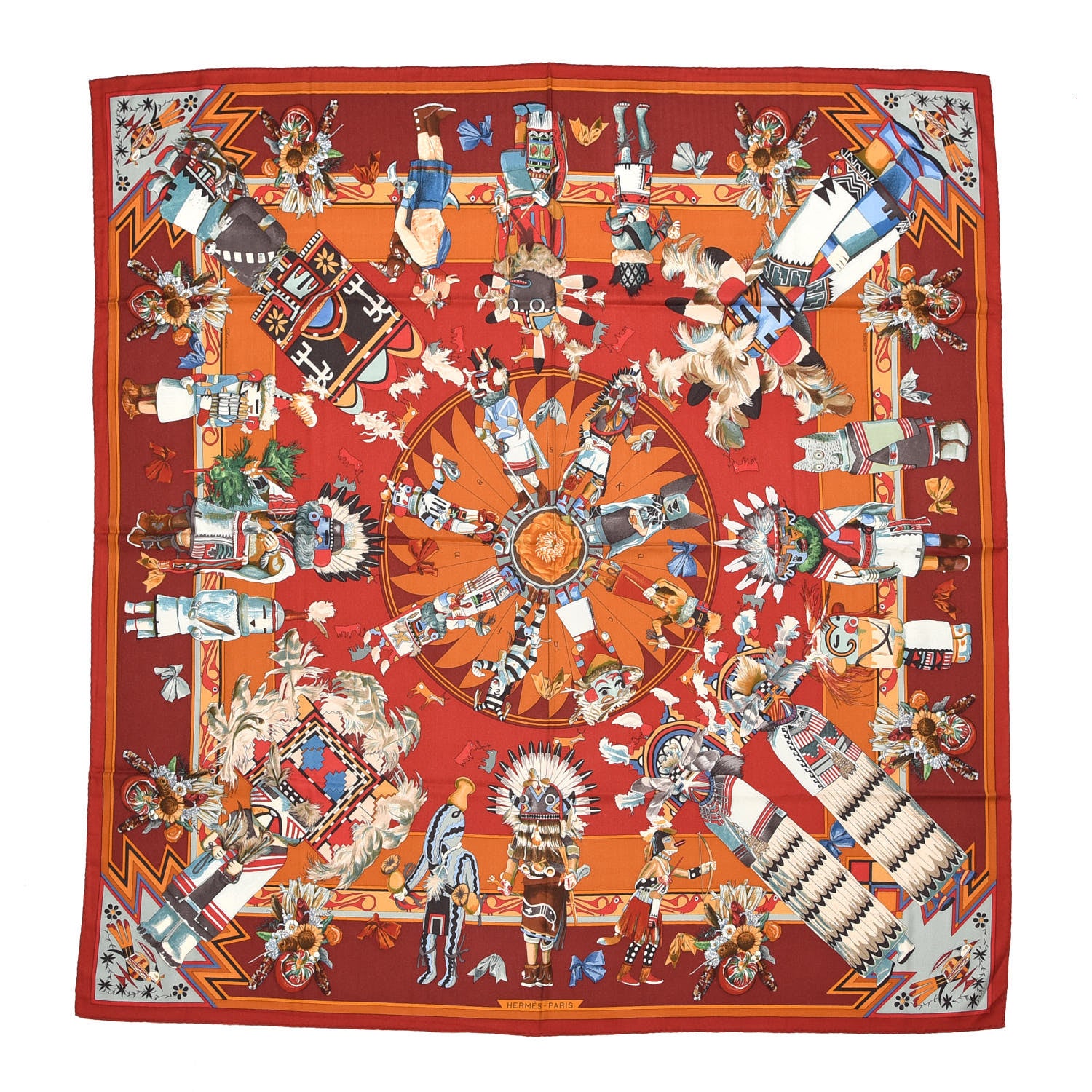 Hermes Cashmere Silk Kachinas Shawl 140 1 of 7
