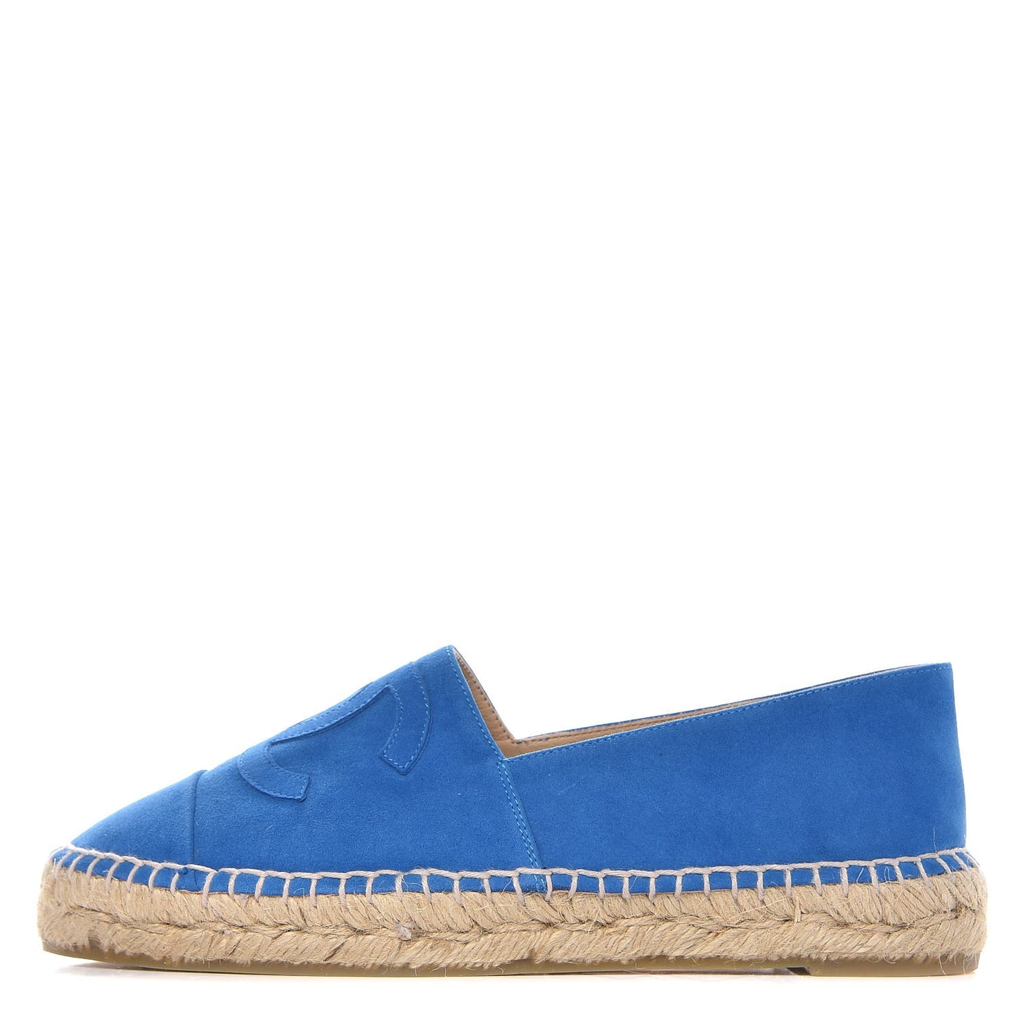 Suede Lambskin CC Espadrilles 38 Blue