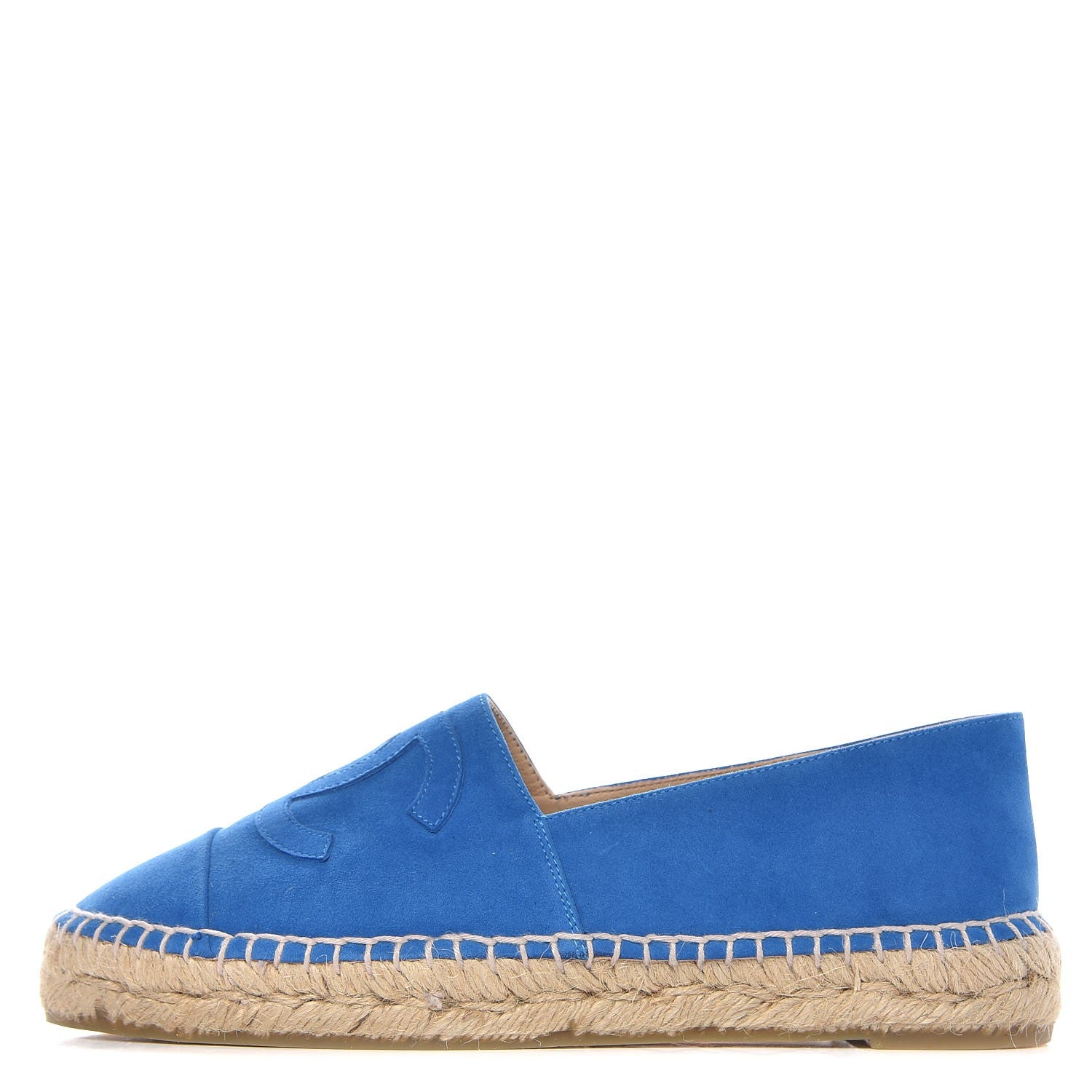 Chanel Suede Lambskin CC Espadrilles 38 Blue 1 of 10