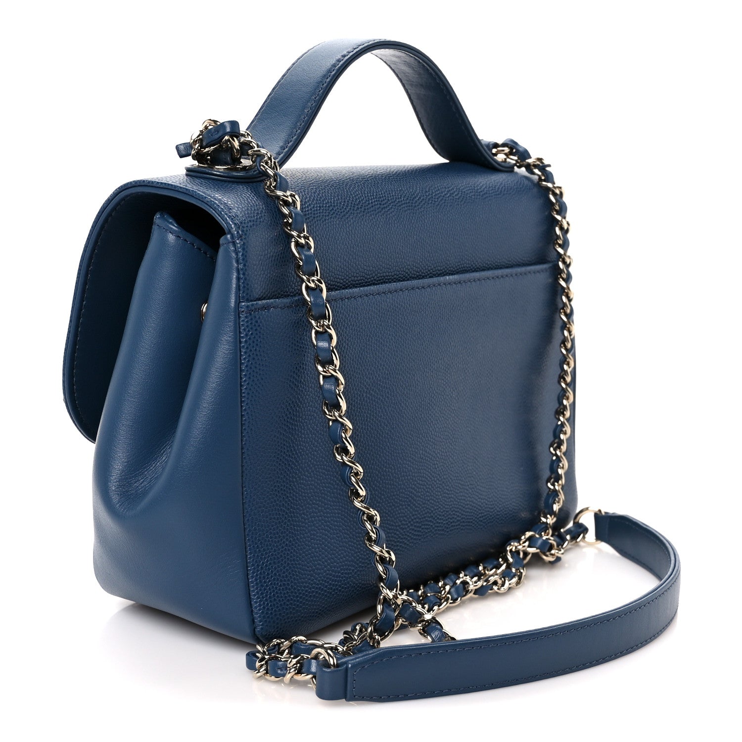 Chanel Caviar Quilted Small Business Affinity Flap Blue 3 of 12
