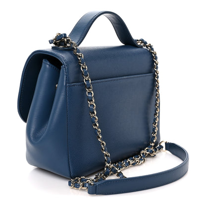 Chanel Caviar Quilted Small Business Affinity Flap Blue 3 of 12