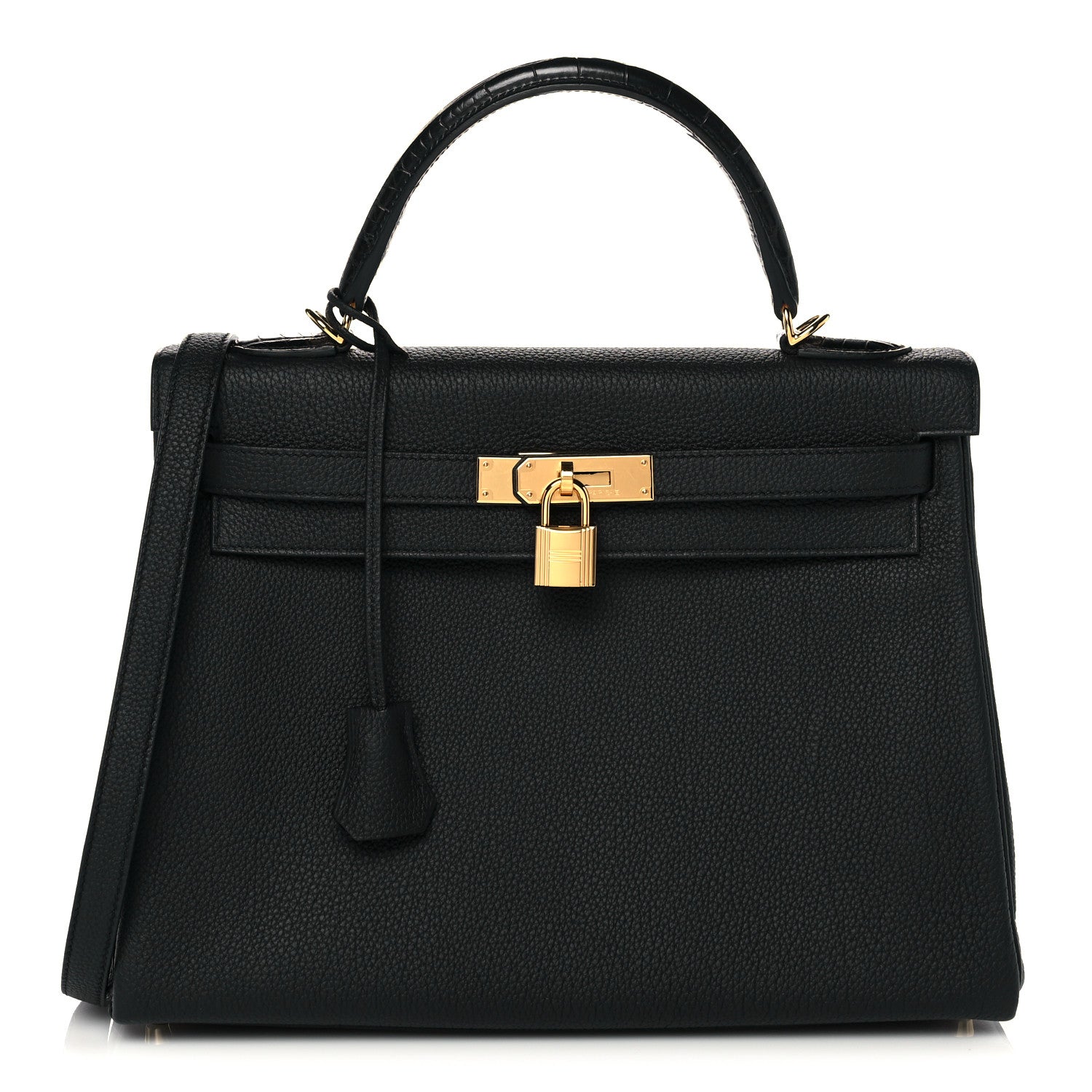 Hermes Togo Matte Alligator Kelly Retourne Touch 32 Black 1 of 10