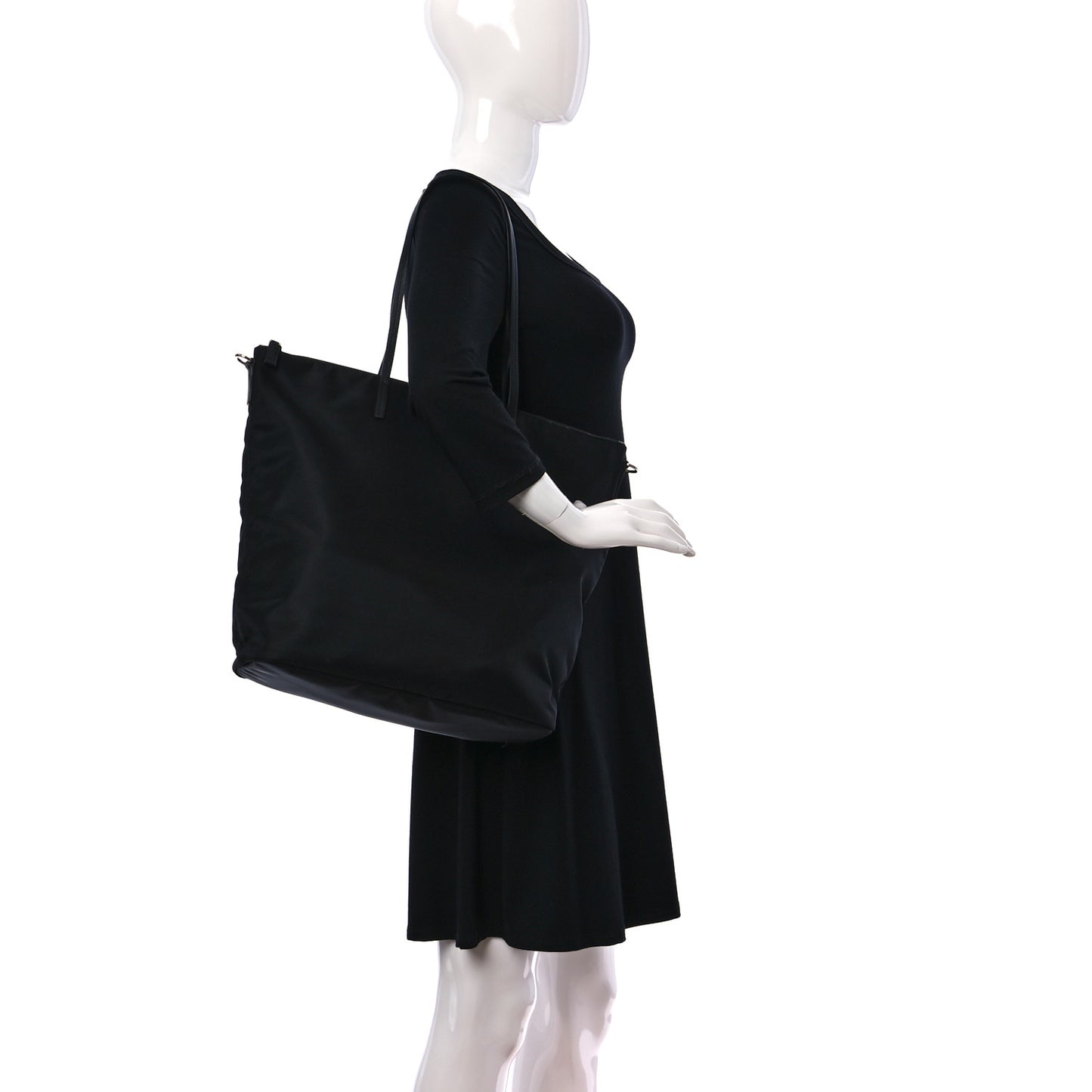 Tessuto Nylon Saffiano Tote Black