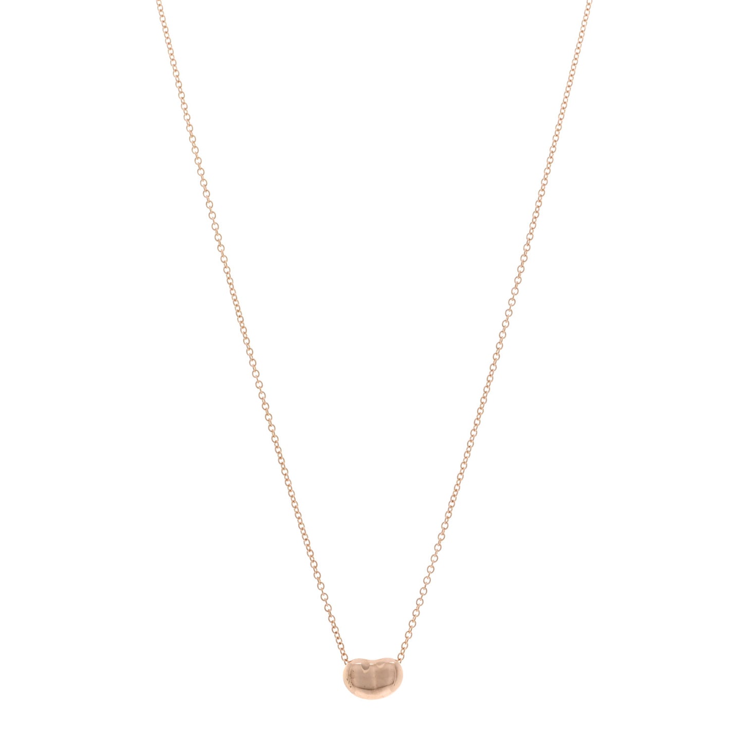 18K Rose Gold 9mm Elsa Peretti Bean Pendant Necklace