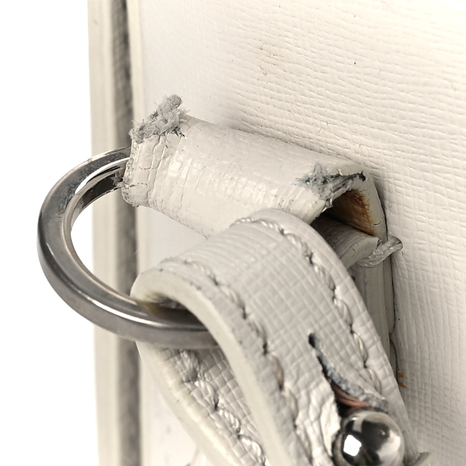 Off-White Saffiano Striped Mini Diag Binder Clip Bag White Black 8 of 11