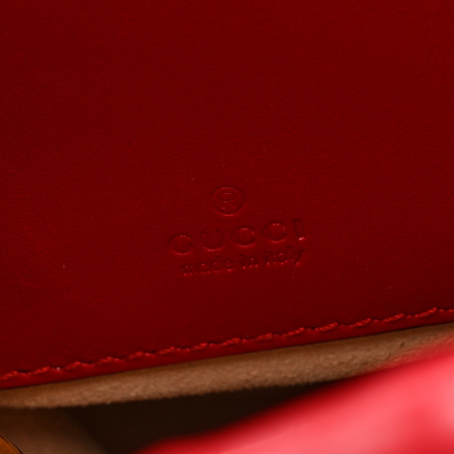 Gucci Calfskin Matelasse Mini GG Marmont 2.0 Bucket Bag Hibiscus Red 6 of 10