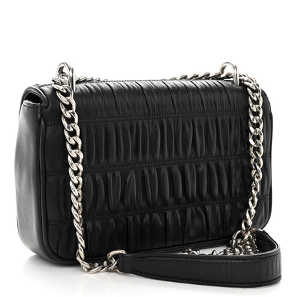 Prada Nappa Gaufre Small Chain Flap Shoulder Bag Black 3 of 9