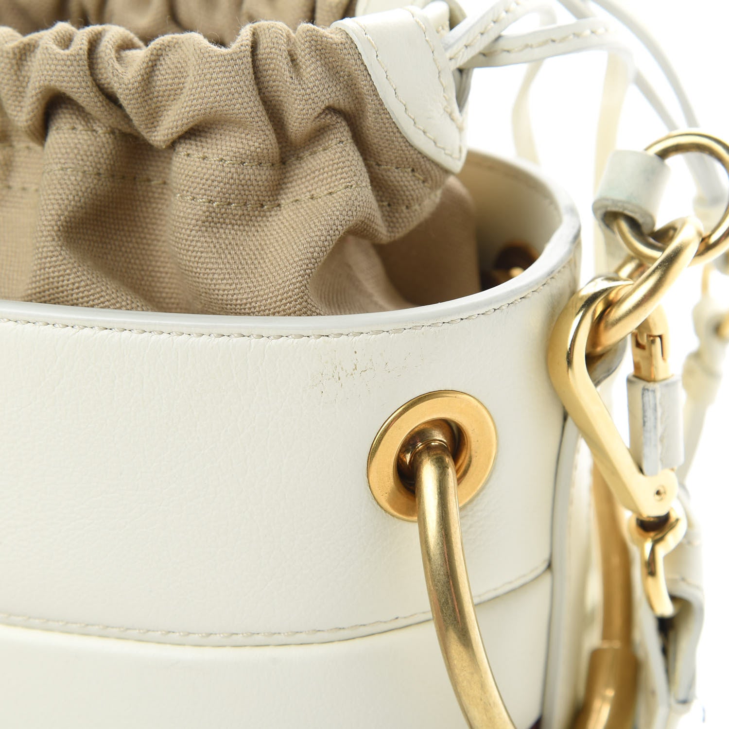 Chloe Calfskin Logo Mini Roy Bucket Bag Natural White 11 of 14